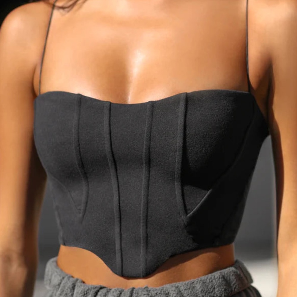 Joah Brown Contour Corset in Sueded Onyx - Picture 1 of 5